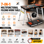 Direct-to-Consumer Savings💰7-in-1 Multifunctional Garage Folding Portable Workbench