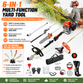 🔥Summer Sale-6-in-1 Gas Hedge Trimmer Garden Tool,52CC Gas Pole Hedge Trimmer