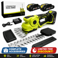 🔥 Summer Sale-2-in-1 Cordless Grass Shear Trimmer,2*21V Battery Cordless Electric Hedge Trimmer