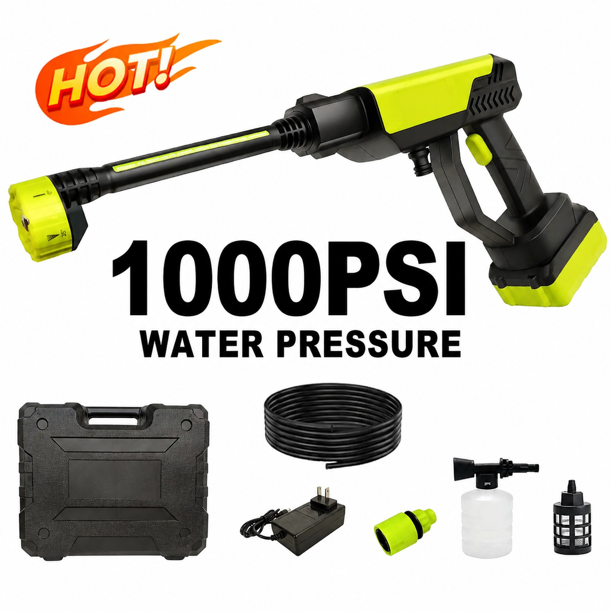 📢 Flash Sales 🔥 21V Cordless Car Cleaning Kit with 1000 PSI Pressure Washer & 1000G Turbo Leaf Blower