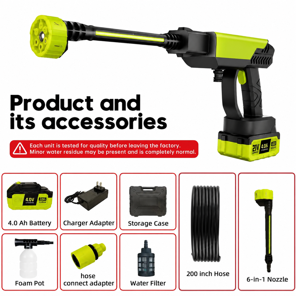 📢 Flash Sales 🔥 21V Cordless Car Cleaning Kit with 1000 PSI Pressure Washer & 1000G Turbo Leaf Blower