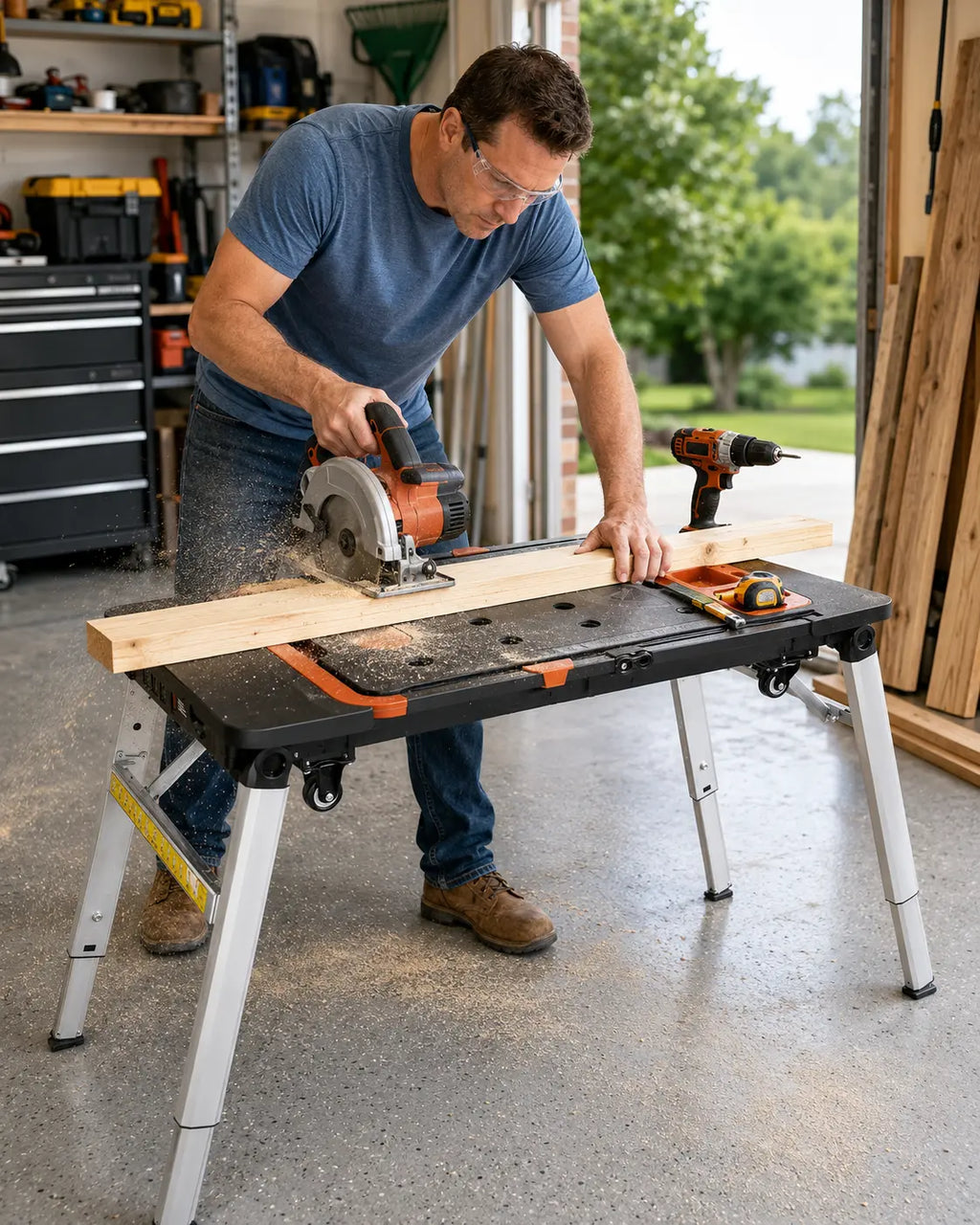 Direct-to-Consumer Savings💰7-in-1 Multifunctional Garage Folding Portable Workbench
