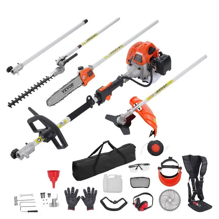 🔥Summer Sale-6-in-1 Gas Hedge Trimmer Garden Tool,52CC Gas Pole Hedge Trimmer