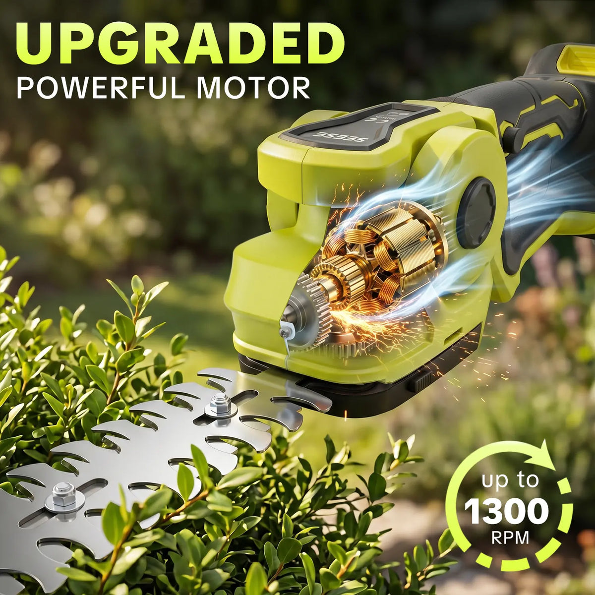 🔥 Summer Sale-2-in-1 Cordless Grass Shear Trimmer,2*21V Battery Cordless Electric Hedge Trimmer