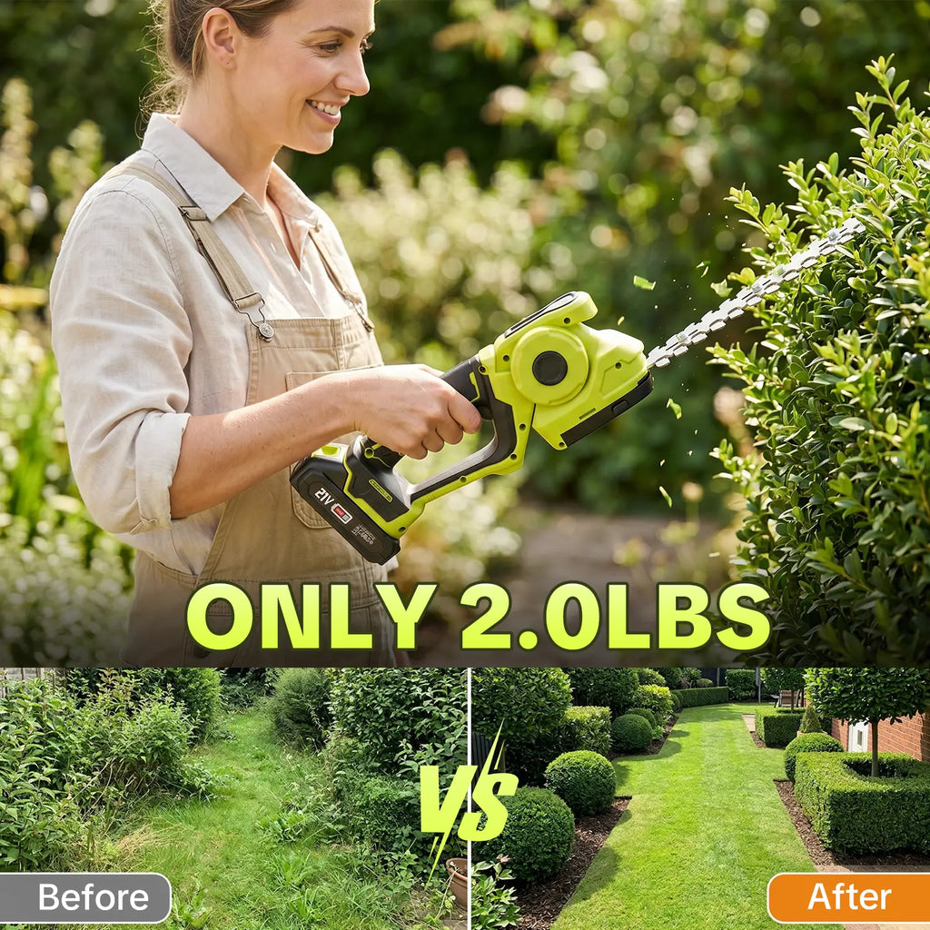 🔥 Summer Sale-2-in-1 Cordless Grass Shear Trimmer,2*21V Battery Cordless Electric Hedge Trimmer