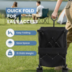 🎁Summer Sale-440lbs Heavy Duty Collapsible Utility Wagon,All-Terrain Folding Outdoor Wagon🛒