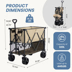 🎁Summer Sale-440lbs Heavy Duty Collapsible Utility Wagon,All-Terrain Folding Outdoor Wagon🛒