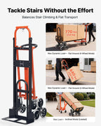 🛒SUMMER SALE🛠️3-in-1 Stair Climbing Cart, Foldable Hand Truck with 770 lbs Capacity