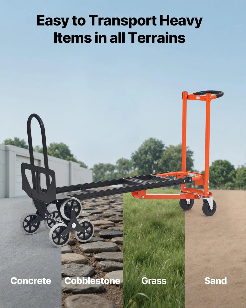 🛒SUMMER SALE🛠️3-in-1 Stair Climbing Cart, Foldable Hand Truck with 770 lbs Capacity