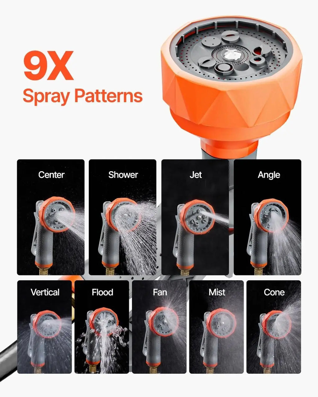 [🔥SUMMER SALE💯] 100ft Wall Mounted Retractable Hose Reel 180° Swivel Slow Rewind 9-Pattern Nozzle