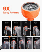 [🔥SUMMER SALE💯] 100ft Wall Mounted Retractable Hose Reel 180° Swivel Slow Rewind 9-Pattern Nozzle